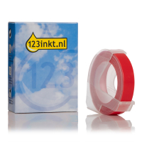 Dymo S0898150 / 520102 reliëftape wit op rood (123inkt huismerk) S0898150C 088445