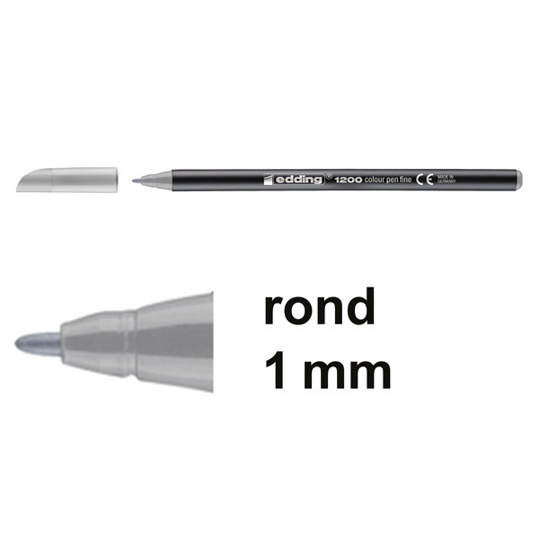 Edding 1200 viltstift zilvergrijs (1 mm rond) 4-1200026 239385 - 1
