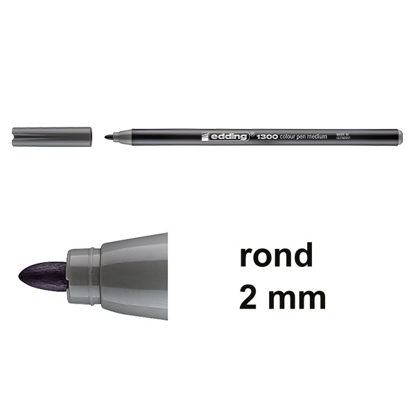 Edding 1300 viltstift bruingrijs (2 mm rond) 4-1300040 239034 - 1