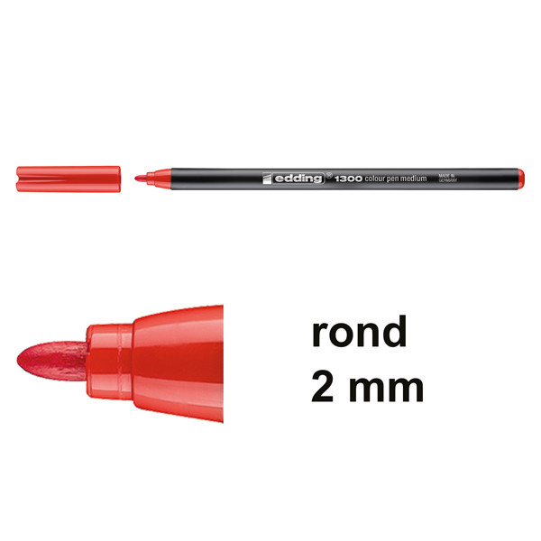 Edding 1300 viltstift rood (2 mm rond) 4-1300002 239001 - 1