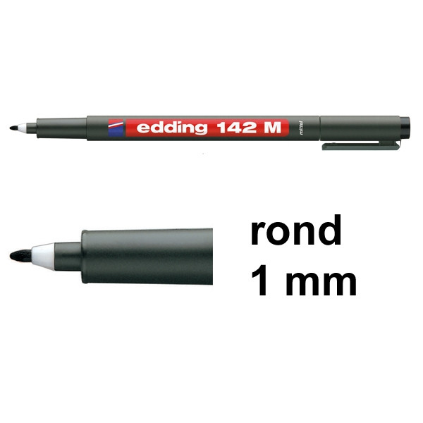 Edding 142M permanent marker zwart (1 mm rond) 4-142001 200686 - 1