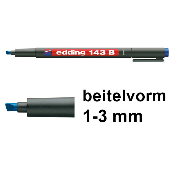 Edding 143B permanent marker blauw (1 - 3 mm schuin) 4-143003 200698 - 1