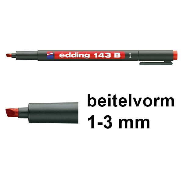 Edding 143B permanent marker rood (1 - 3 mm schuin) 4-143002 200696 - 1