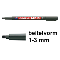 Edding 143B permanent marker zwart (1 - 3 mm schuin) 4-143001 200694