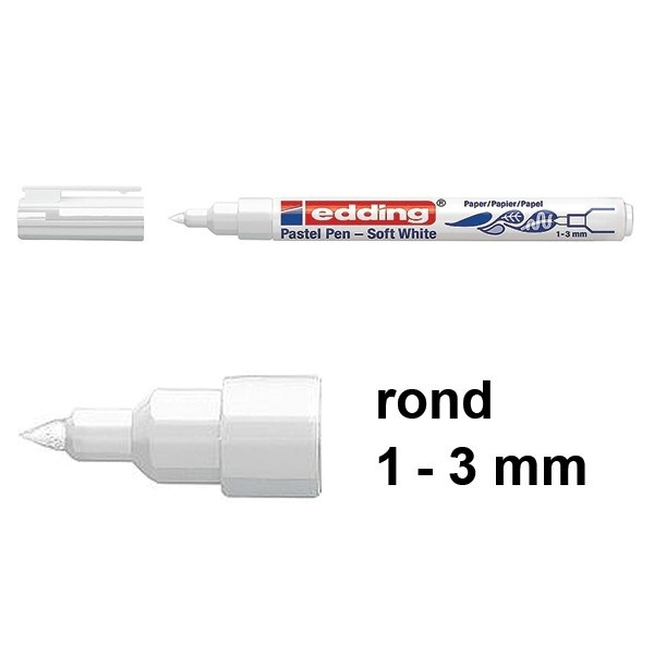 Edding 1500 pastelpen semi-transparant wit (1 - 3 mm rond) 1500049 239343 - 1