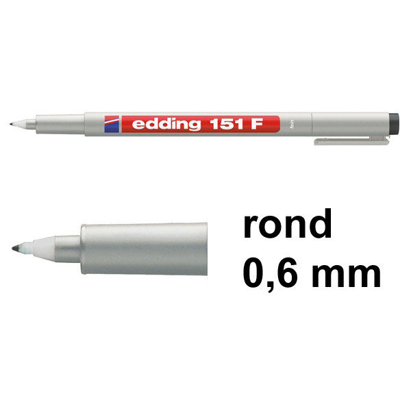 Edding 151F non-permanent marker zwart (0,6 mm rond) 4-151001 200710 - 1