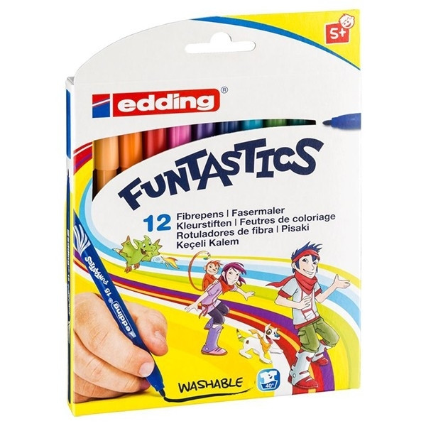 Edding 15 Funtastic viltstiften 12 stuks (1 mm rond) 4-15-12 239344 - 1