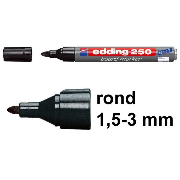 Edding 250 whiteboard marker zwart (1,5 - 3 mm rond) 4-250001 200532 - 1