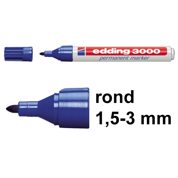 Edding 3000 permanent marker blauw (1,5 - 3 mm rond) 4-3000003 200504 - 1