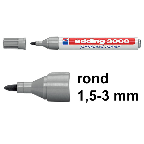 Edding 3000 permanent marker grijs (1,5 - 3 mm rond) 4-3000012 200790 - 1