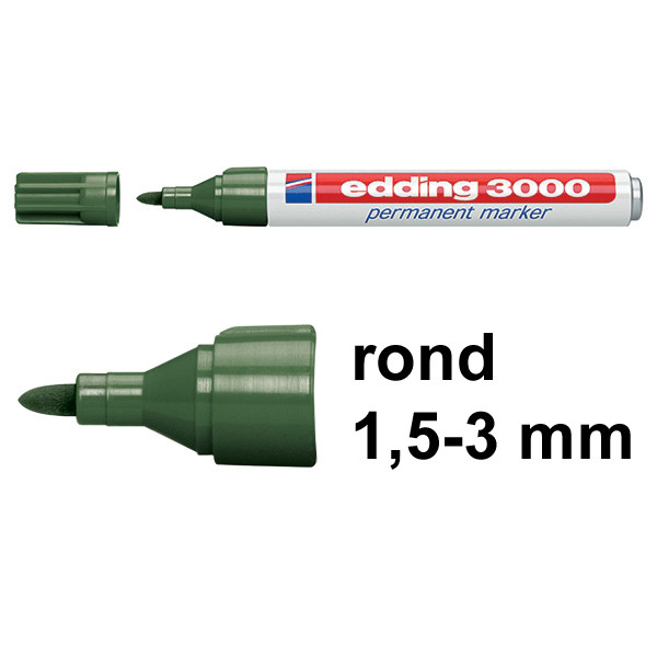 Edding 3000 permanent marker olijfgroen (1,5 - 3 mm rond) 4-3000015 200793 - 1