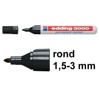 Edding 3000 permanent marker zwart (1,5 - 3 mm rond) 4-3000001 200500