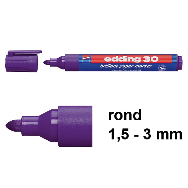 Edding 30 brilliant paper marker paars (1,5 - 3 mm rond) 4-30008 239211 - 1