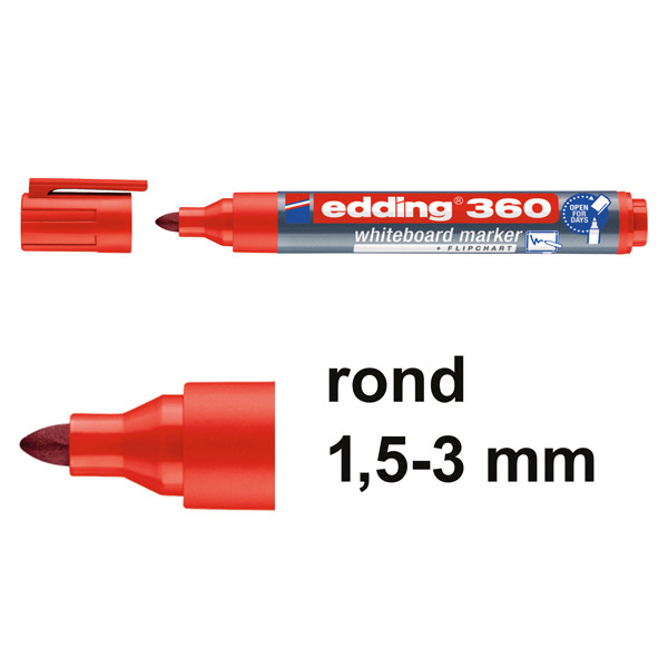 Edding 360 whiteboard marker rood (1,5 - 3 mm) 4-360002 240535 - 1