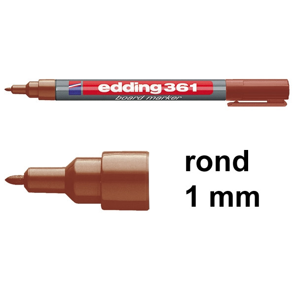 Edding 361 whiteboard marker bruin (1 mm rond) 4-361007 200847 - 1