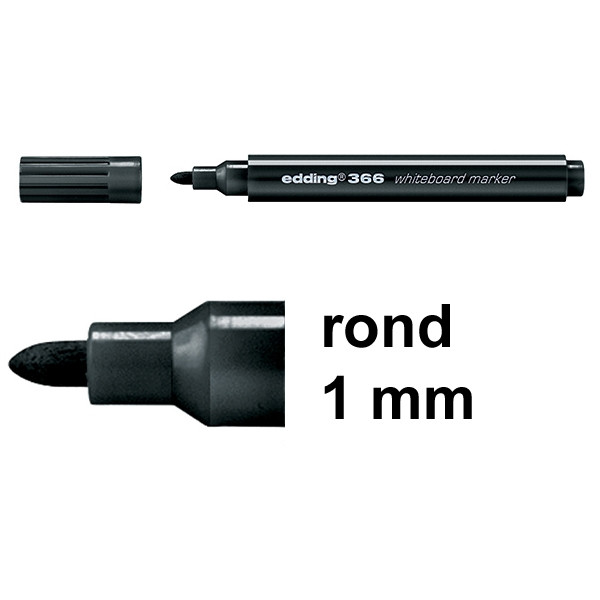 Edding 366 mini whiteboard marker zwart (1 mm rond) 4-366001 200879 - 1