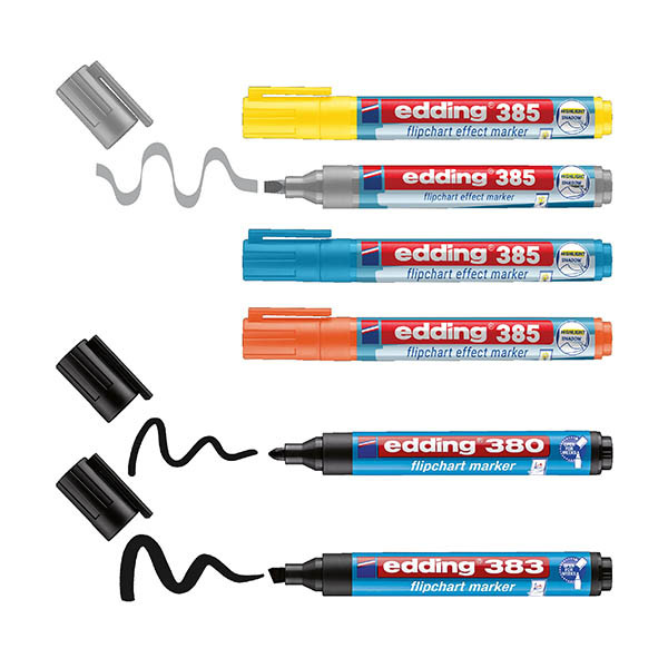 Edding 380+383+385 flipchart multipack highlight & shading (6 stuks) 200999 - 1