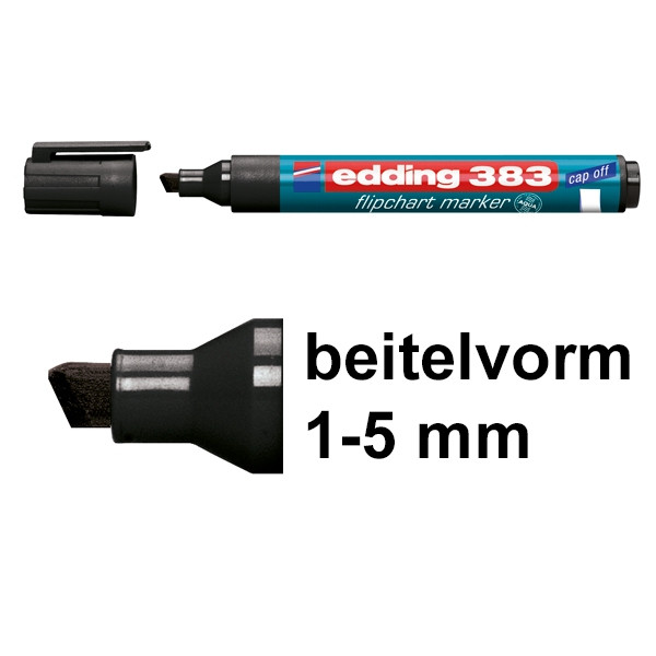 Edding 383 flipchart marker zwart (1 - 5 mm schuin) 4-383001 200942 - 1