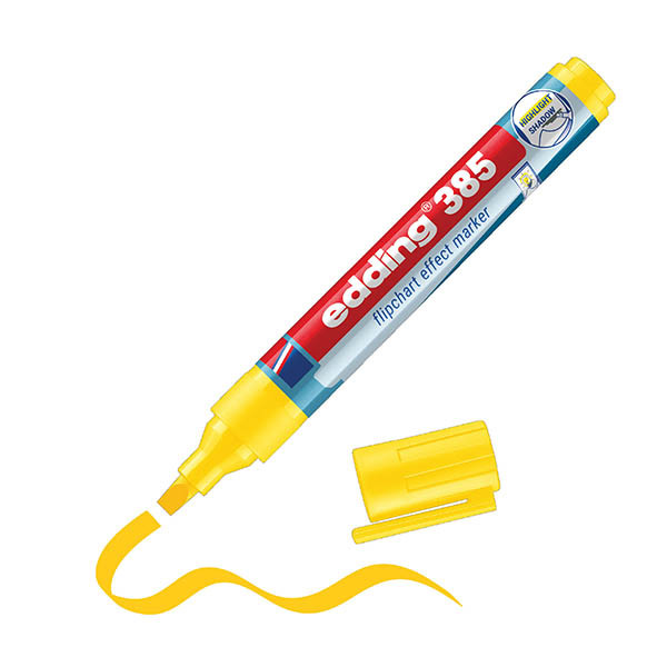 Edding 385 flipchart effect marker geel (1,5 - 5 mm penseelpunt) 200993 - 1
