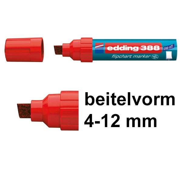 Edding 388 flipchart marker rood (4 - 12 mm schuin) 4-388002 200947 - 1