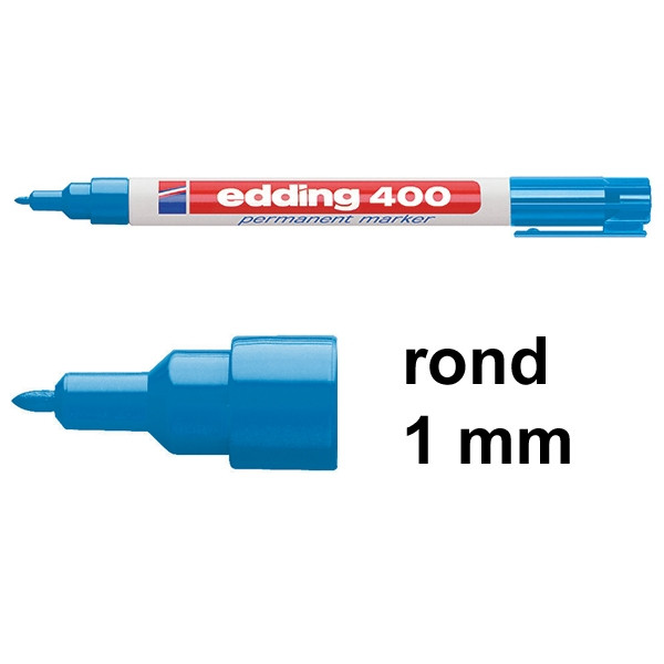 Edding 400 permanent marker lichtblauw (1 mm rond) 4-400010 200804 - 1