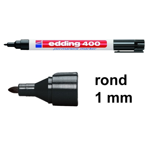 Edding 400 permanent marker zwart (1 mm rond) 4-400001 200524 - 1