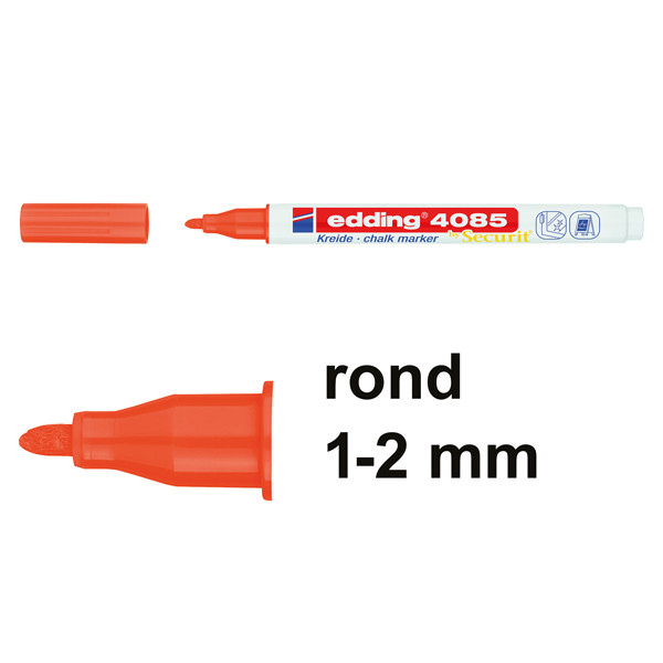 Edding 4085 krijtstift fluo oranje (1 - 2 mm rond) 4-4085066 240104 - 1