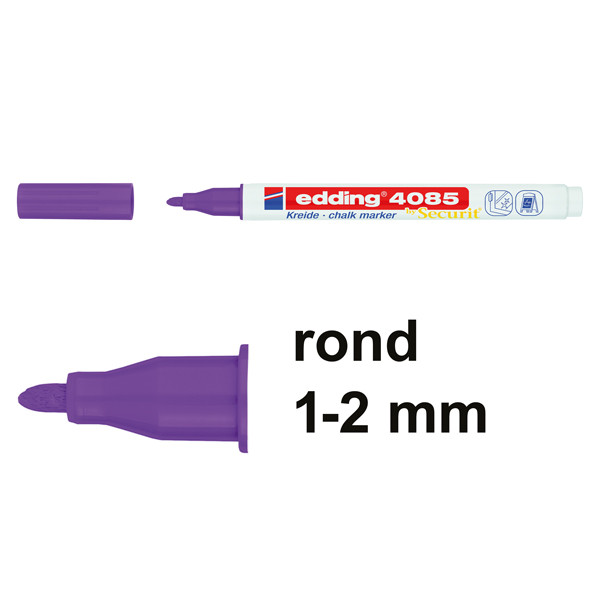 Edding 4085 krijtstift frambozenrood (1 - 2 mm rond) 4-4085061 240101 - 1