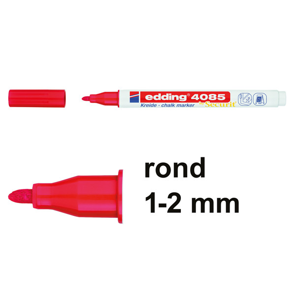 Edding 4085 krijtstift rood (1 - 2 mm rond) 4-4085002 240095 - 1