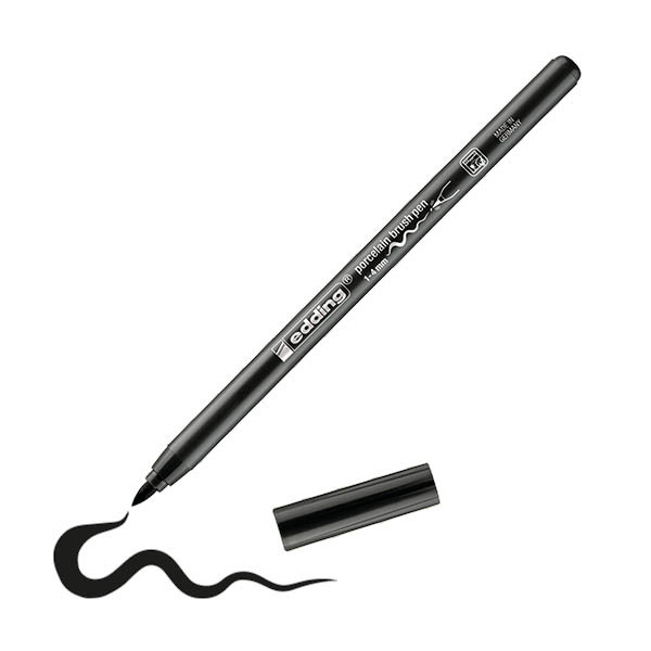 Edding 4200 porselein-penseelstift zwart (1 - 4 mm penseelpunt) 239285 - 1