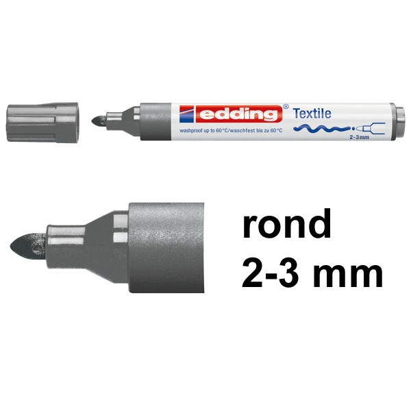 Edding 4500 textielmarker grijs (2 - 3 mm rond) 1047012 200740 - 1