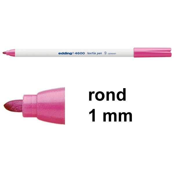 Edding 4600 textielmarker roze (1 mm rond) 4-4600009 200766 - 1