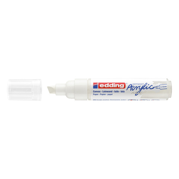 Edding 5000 acrylmarker verkeerswit (5 - 10 mm schuin) 4-5000922 240149 - 1