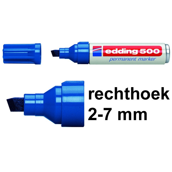 Edding 500 permanent marker blauw (2 - 7 mm schuin) 4-500003 200520 - 1