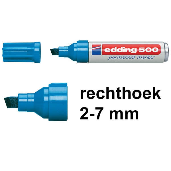 Edding 500 permanent marker lichtblauw (2 - 7 mm schuin) 4-500010 200810 - 1