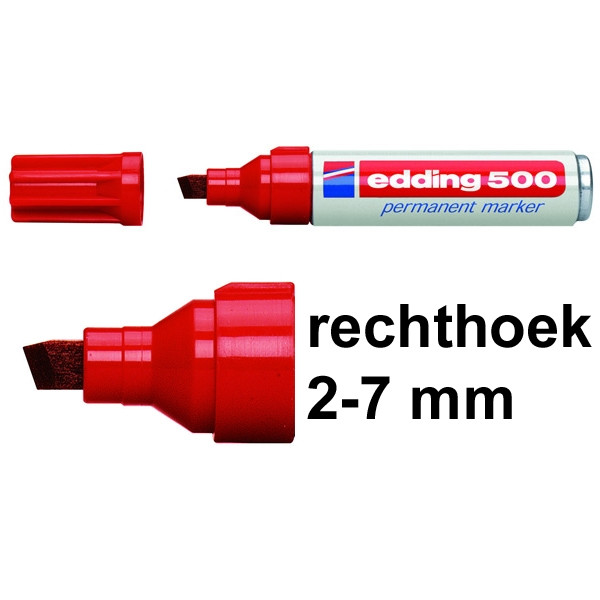 Edding 500 permanent marker rood (2 - 7 mm schuin) 4-500002 200518 - 1