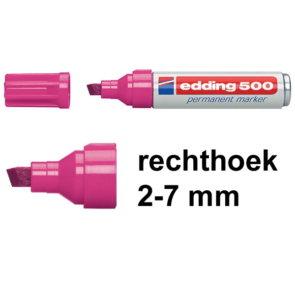 Edding 500 permanent marker roze (2 - 7 mm schuin) 4-500009 200809 - 1
