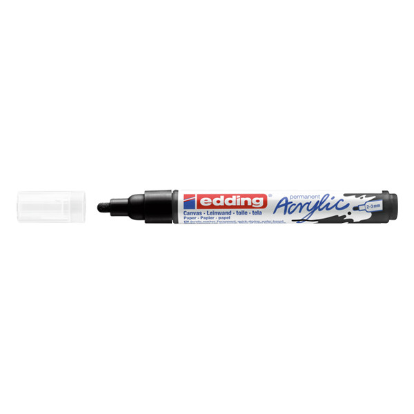 Edding 5100 acrylmarker diepzwart (2 - 3 mm rond) 4-5100901 240162 - 1