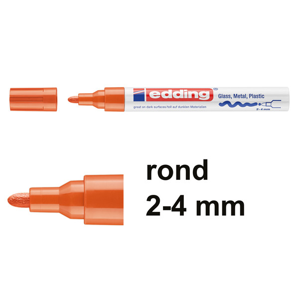 Edding 750 glanslakmarker oranje (2 - 4 mm rond) 4-750-9-006 240505 - 1