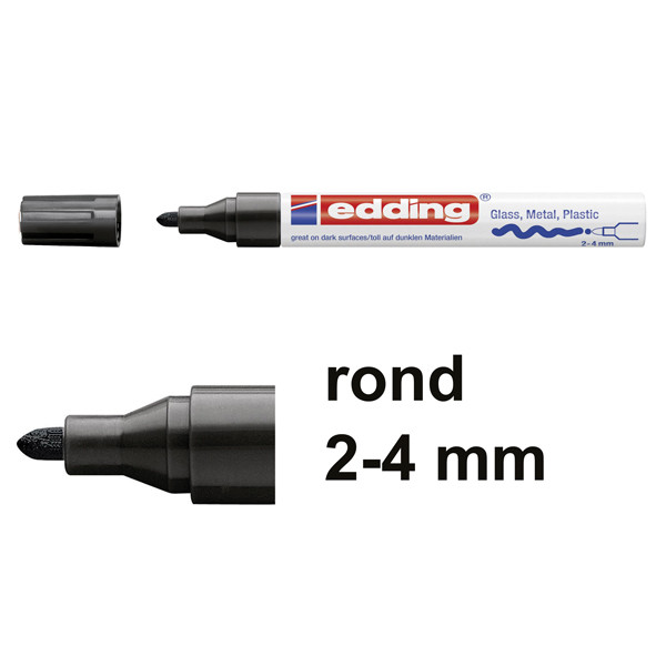 Edding 750 glanslakmarker zwart (2 - 4 mm rond) 4-750-9-001 240500 - 1