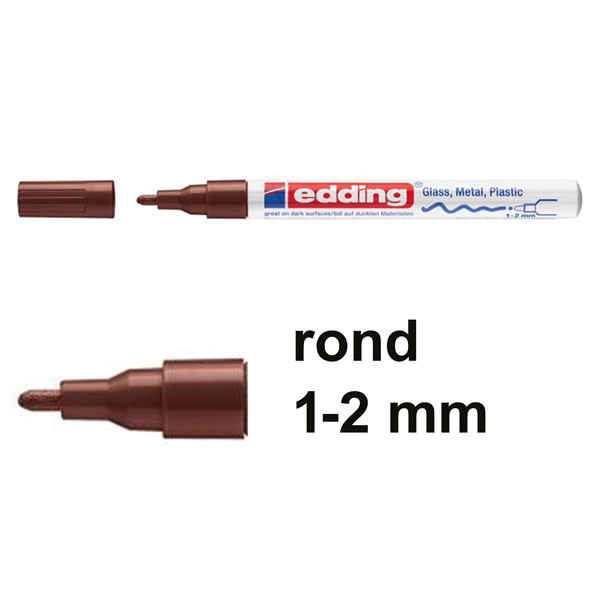 Edding 751 glanslakmarker bruin (1 - 2 mm rond) 4-751-9-007 200608 - 1