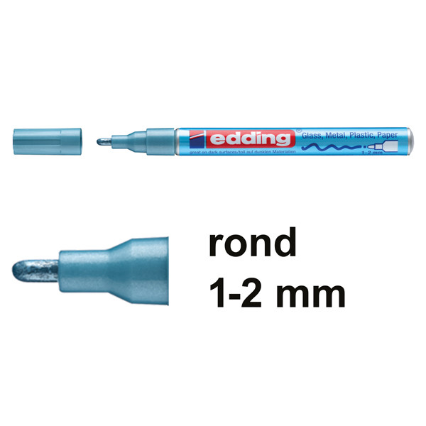 Edding 751 glanslakmarker metallic lichtblauw (1-2 mm rond) 4-751-9-070 239370 - 1