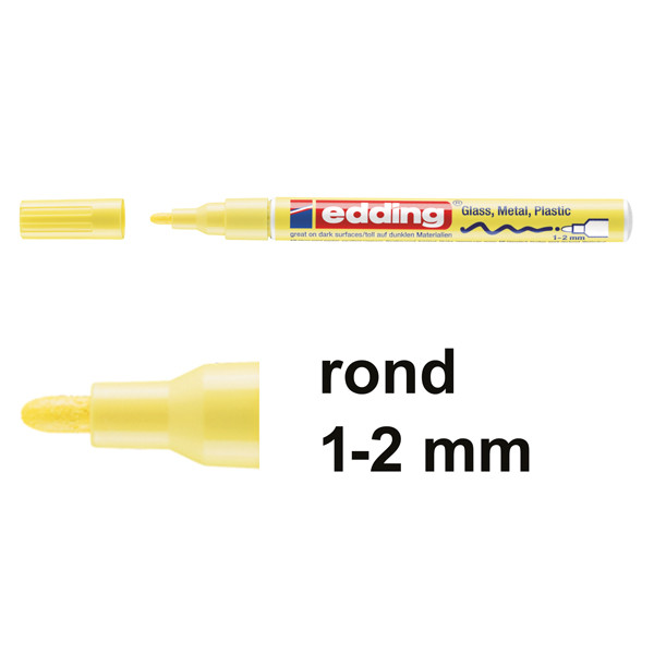 Edding 751 glanslakmarker pastelgeel (1-2 mm rond) 4-751-9-135 239374 - 1