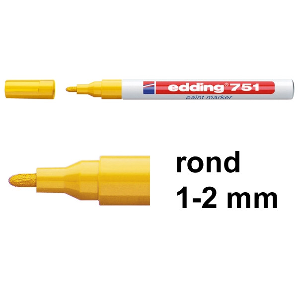 Edding 751 lakmarker geel (1 - 2 mm rond) 4-751005 200604 - 1