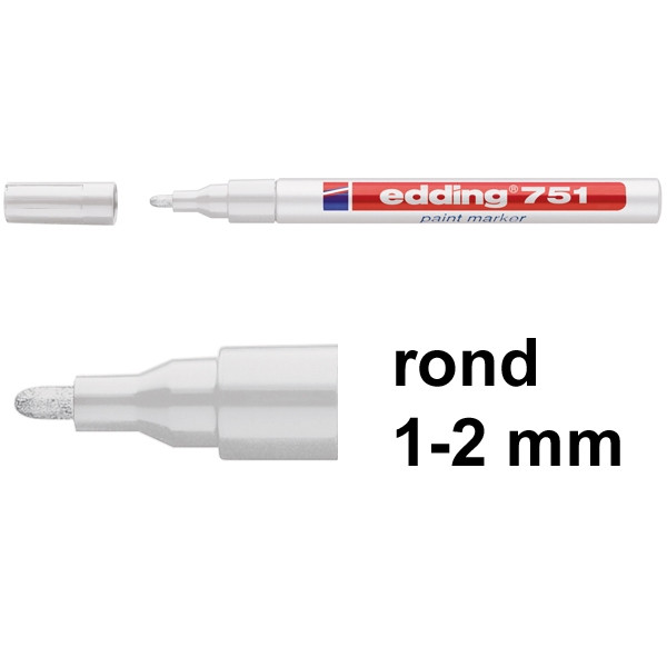 Edding 751 lakmarker wit (1 - 2 mm rond) 4-751049 200616 - 1