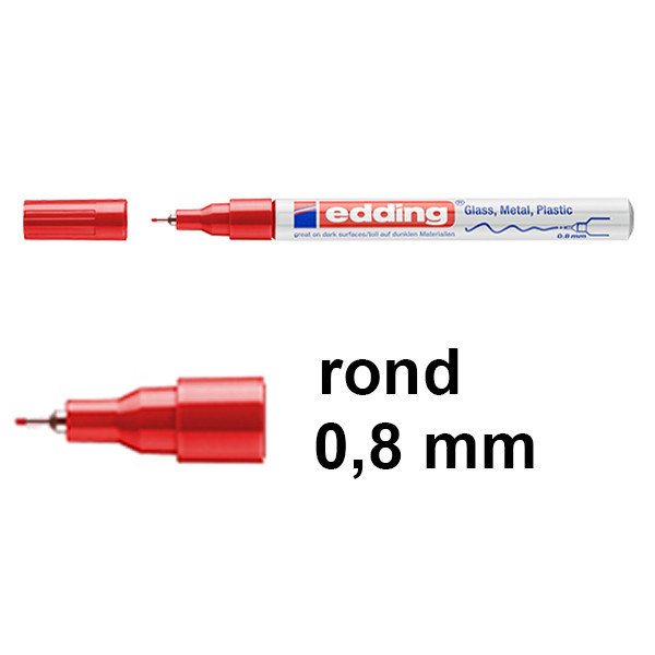 Edding 780 glanslakmarker rood (0,8 mm rond) 4-780-9-002 200627 - 1