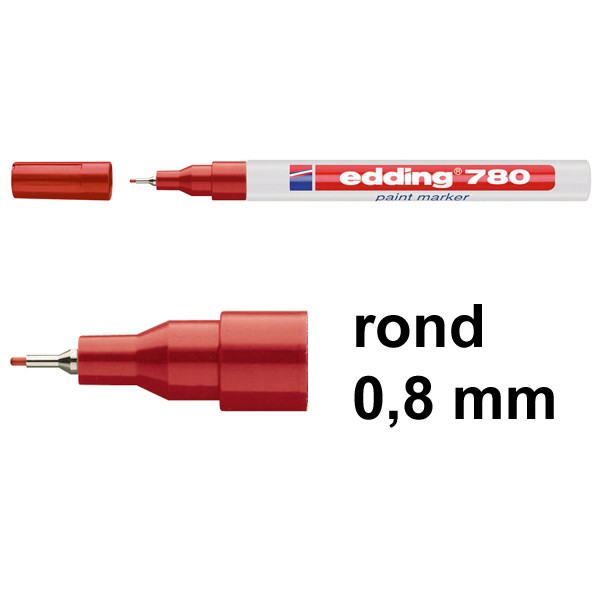 Edding 780 glanslakmarker rood (0,8 mm rond) 4-780002 200626 - 1