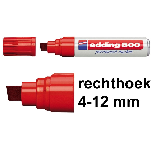 Edding 800 permanent marker rood (4 - 12 mm schuin) 4-800002 200510 - 1