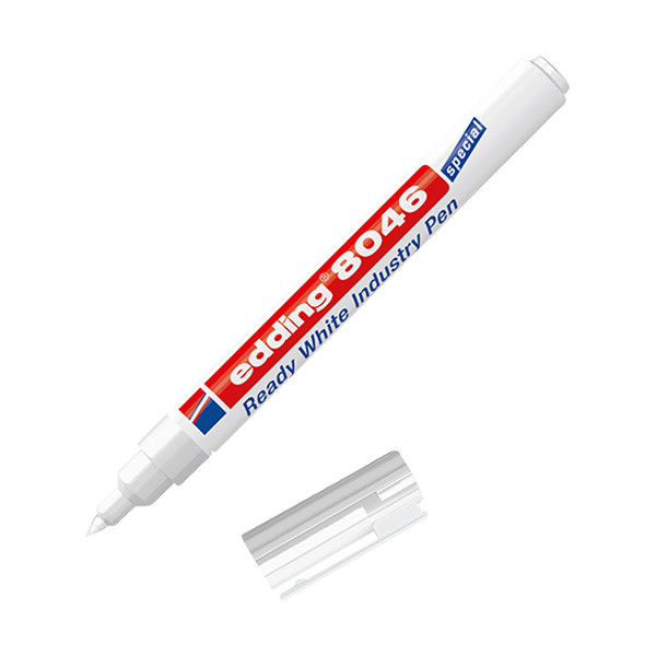 Edding 8046 industriële permanent marker wit (1 - 3 mm rond) 4-8046049 240599 - 1