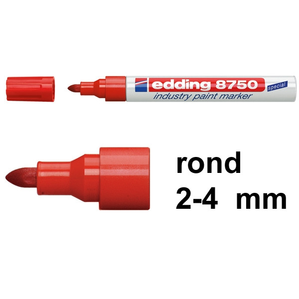 Edding 8750 industriële paint marker rood (2 - 4 mm rond) 4-8750002 200772 - 1
